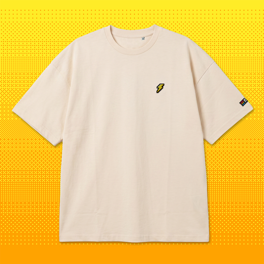 Pixel Blitz – Besticktes Bio Oversized T-Shirt // No. 014