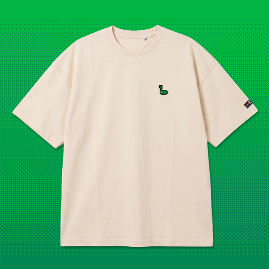 Pixel Dino – Besticktes Bio Oversized T-Shirt // No. 003