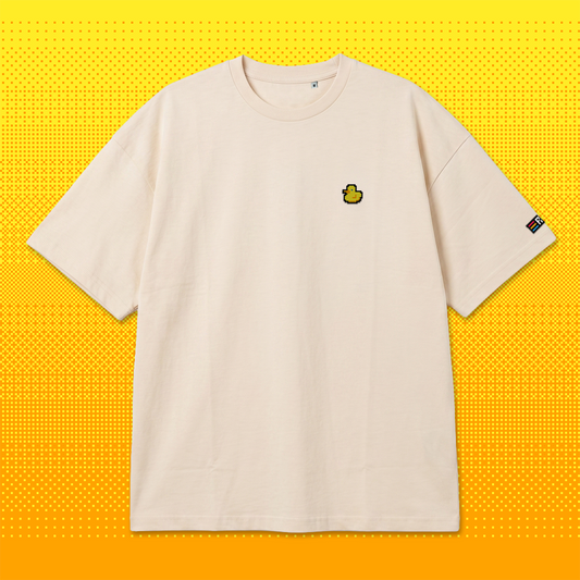 Pixel Ente – Besticktes Bio Oversized T-Shirt // No. 002