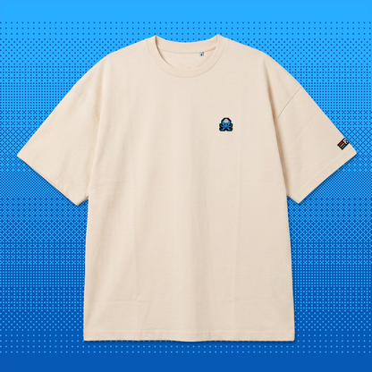 Pixel Krake – Besticktes Bio Oversized T-Shirt // No. 001