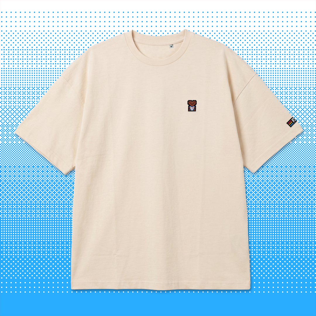 Pixel Bär "Zuffi" – Besticktes Bio Oversized T-Shirt // No. 019
