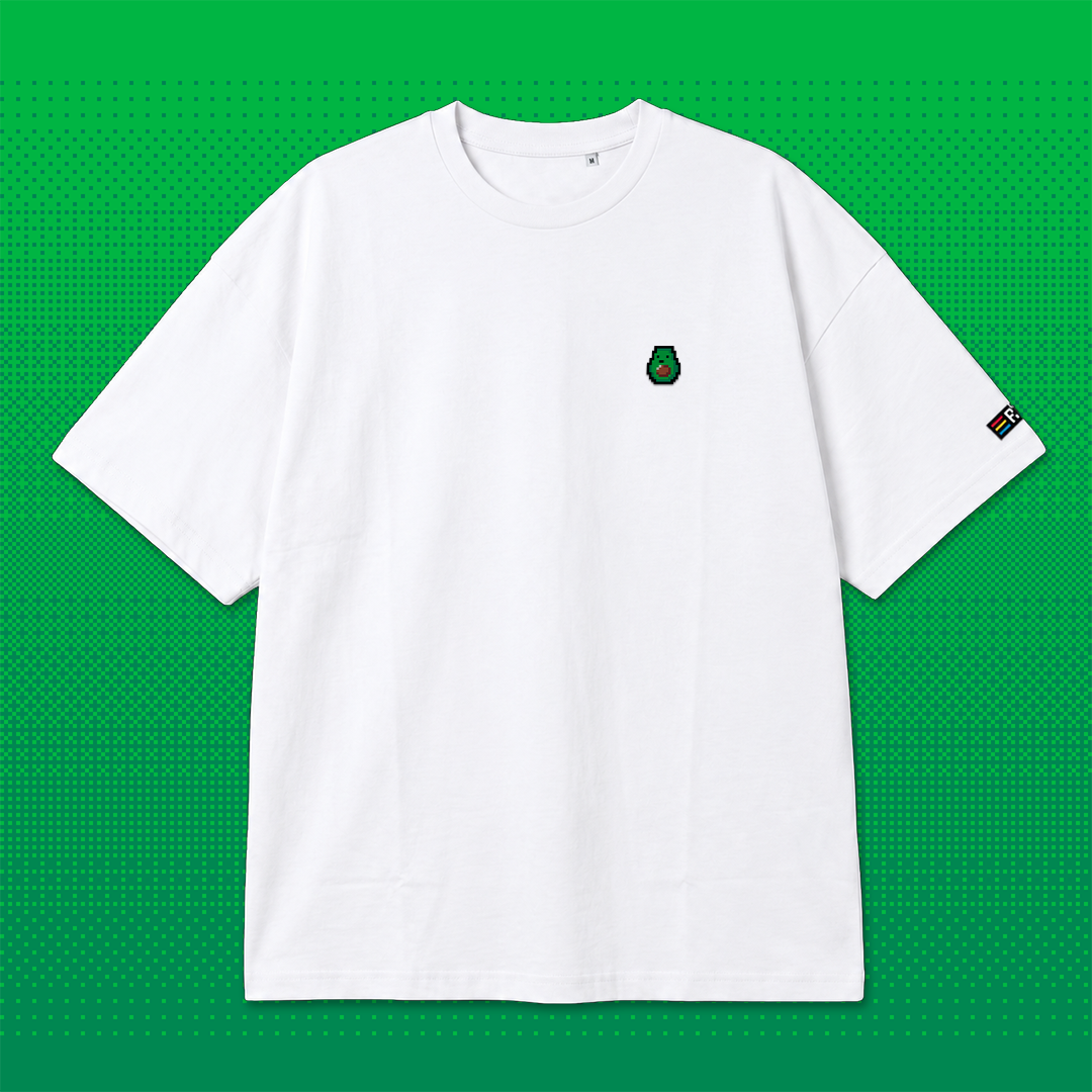 Pixel Avocado – Besticktes Bio Oversized T-Shirt // No. 017