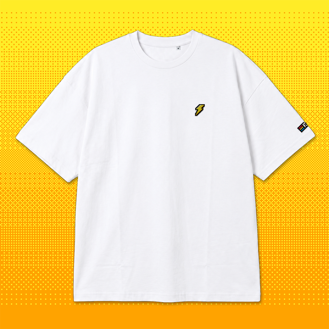 Pixel Blitz – Besticktes Bio Oversized T-Shirt // No. 014