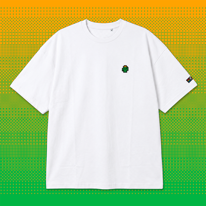 Pixel Kaktus – Besticktes Bio Oversized T-Shirt // No. 016