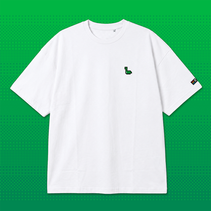 Pixel Dino – Besticktes Bio Oversized T-Shirt // No. 003