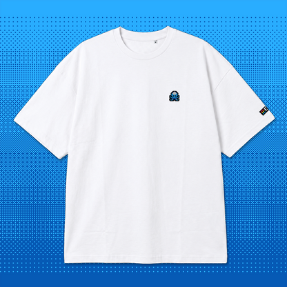 Pixel Krake – Besticktes Bio Oversized T-Shirt // No. 001
