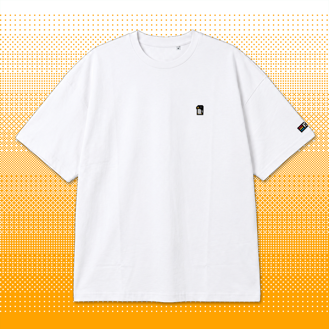 Pixel Pinguin – Besticktes Bio Oversized T-Shirt // No. 013