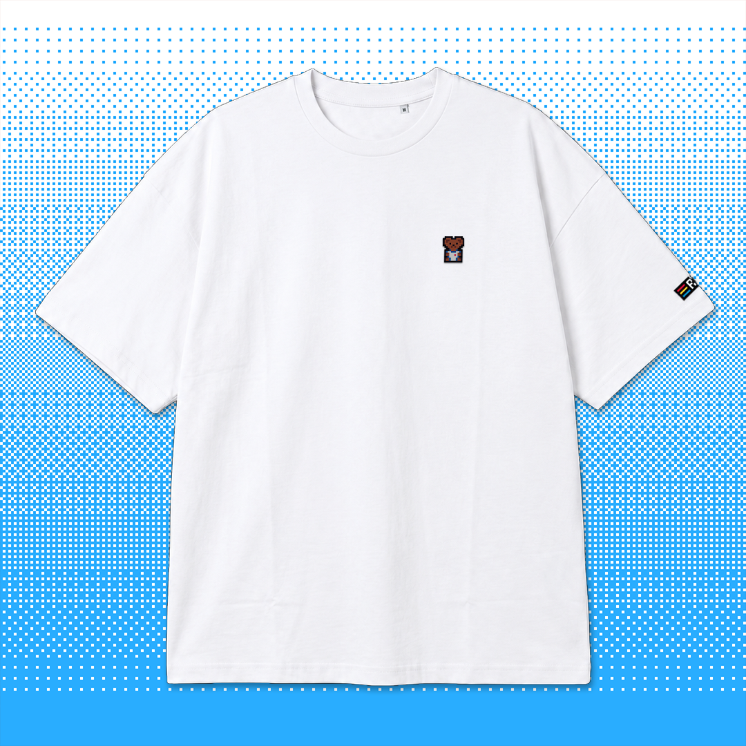 Pixel Bär "Zuffi" – Besticktes Bio Oversized T-Shirt // No. 019