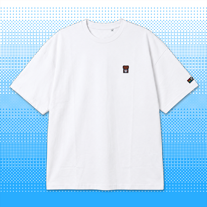 Pixel Bär "Zuffi" – Besticktes Bio Oversized T-Shirt // No. 019