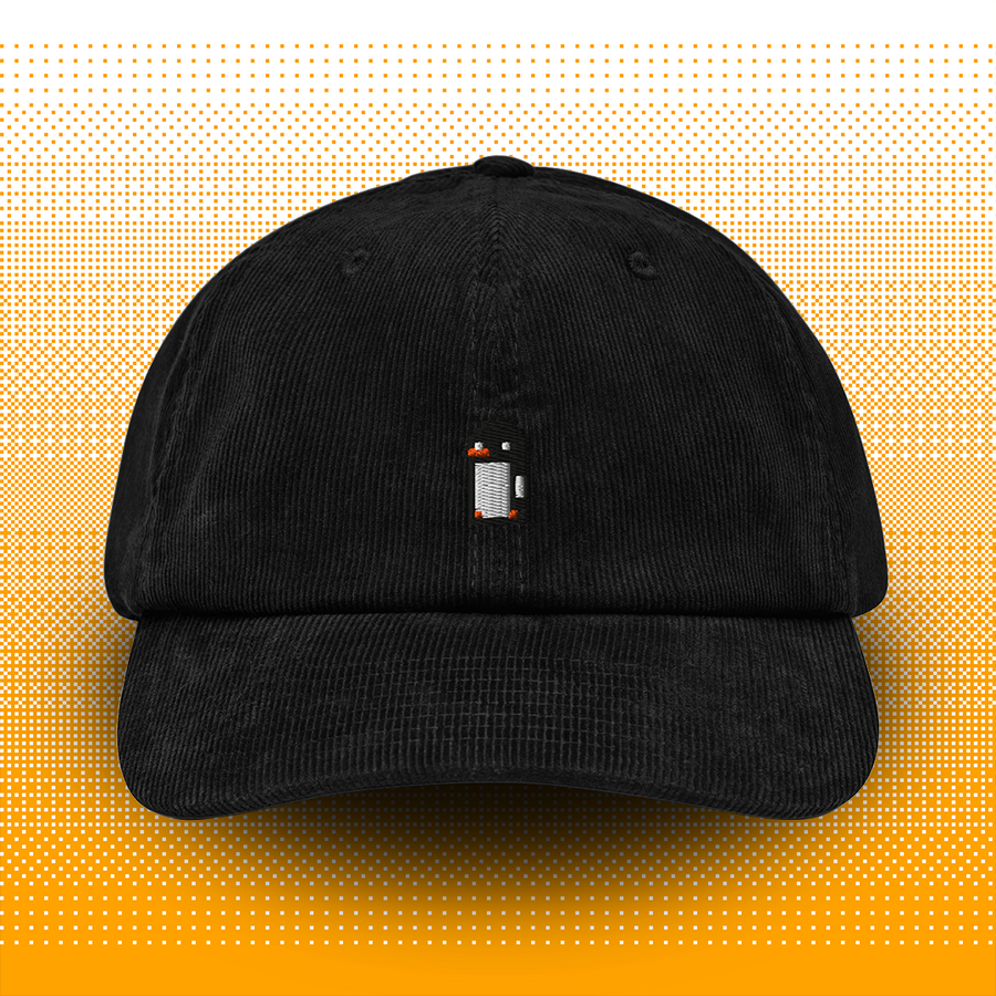 Pixel Pinguin – Bestickte Cord Cap