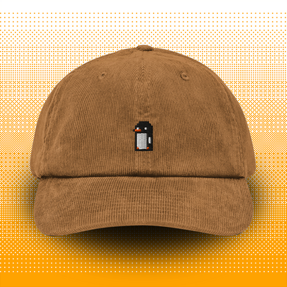 Pixel Penguin – Embroidered Corduroy Cap // No. 013 
