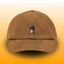 Pixel Penguin with a Magic Hat – Embroidered Corduroy Cap // No. 013