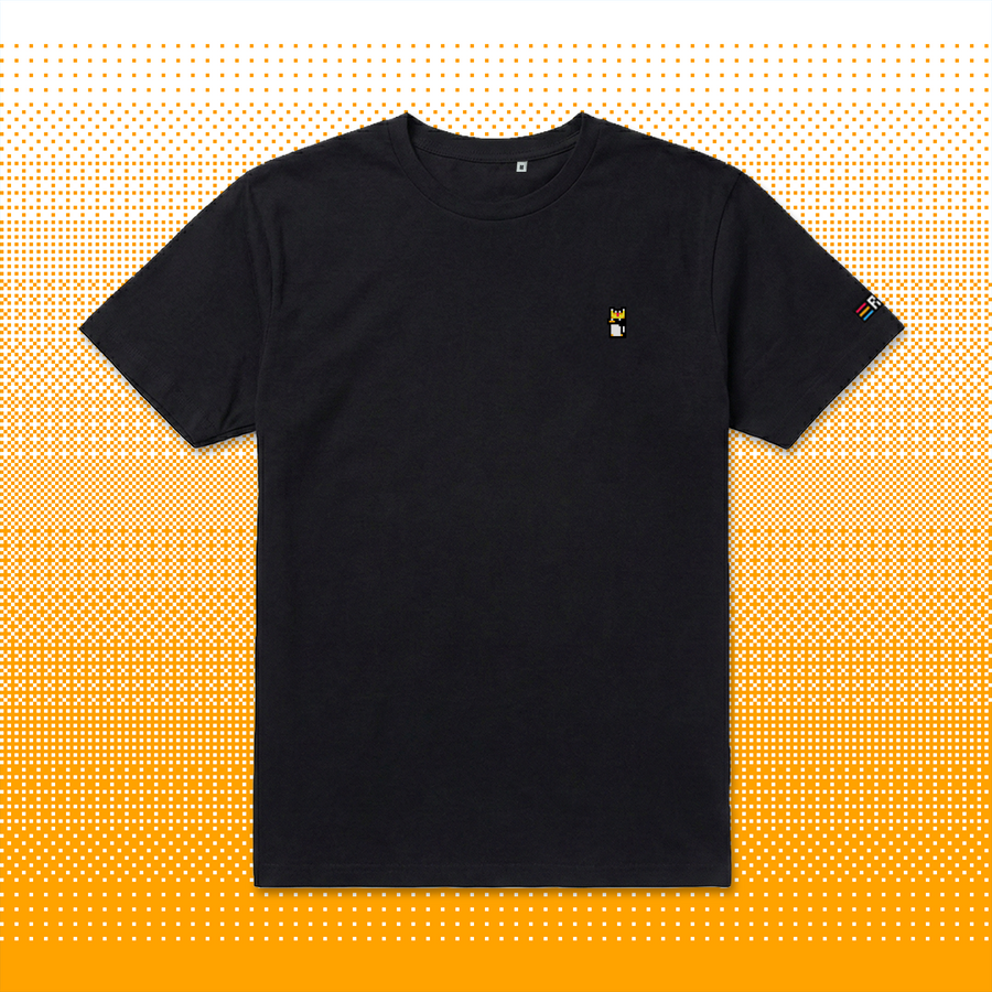 Pixel Pinguin Mit Krone – Besticktes Bio T-Shirt