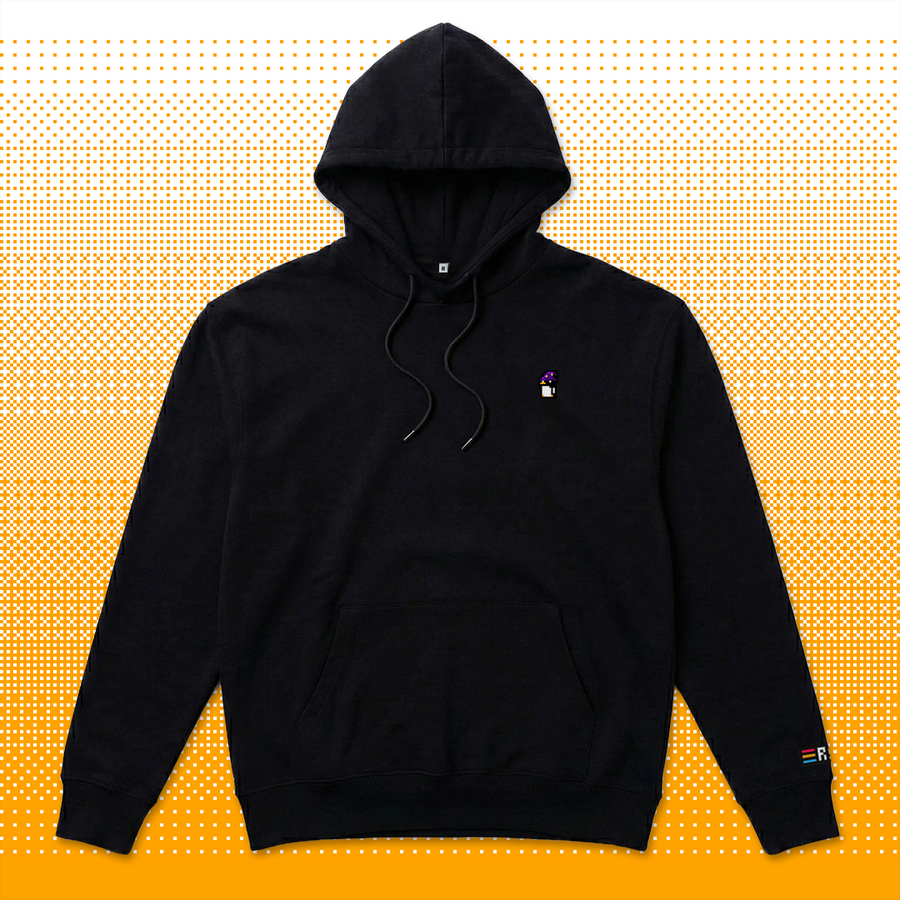 Pixel Pinguin Mit Zauberhut – Bestickter Bio Hoodie
