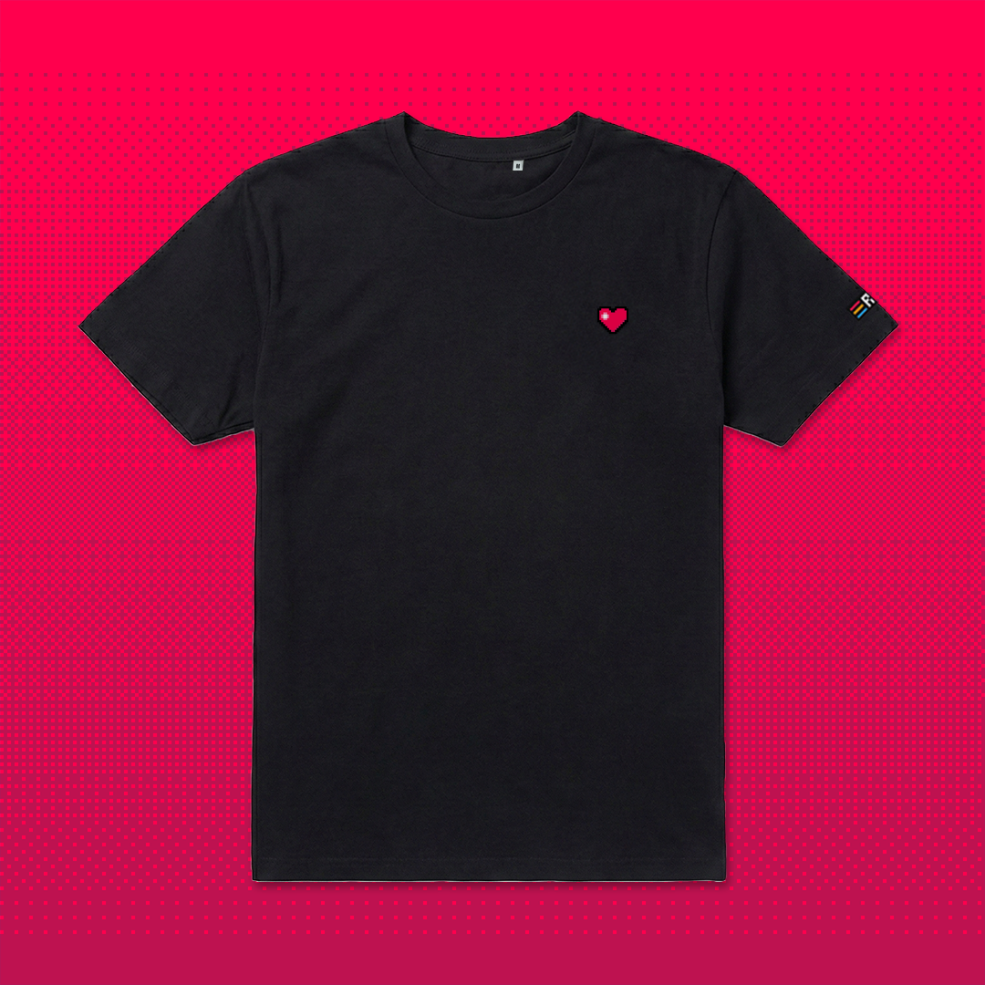 Pixel Heart – Embroidered Organic T-Shirt // No. 005 