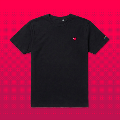 Pixel Heart – Embroidered Organic T-Shirt // No. 005 