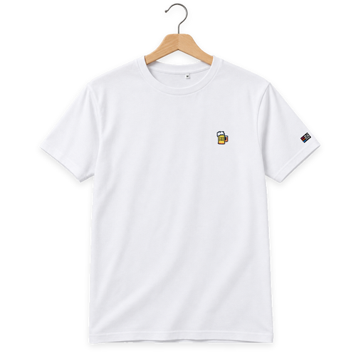 Pixel Bier – Besticktes Bio T-Shirt