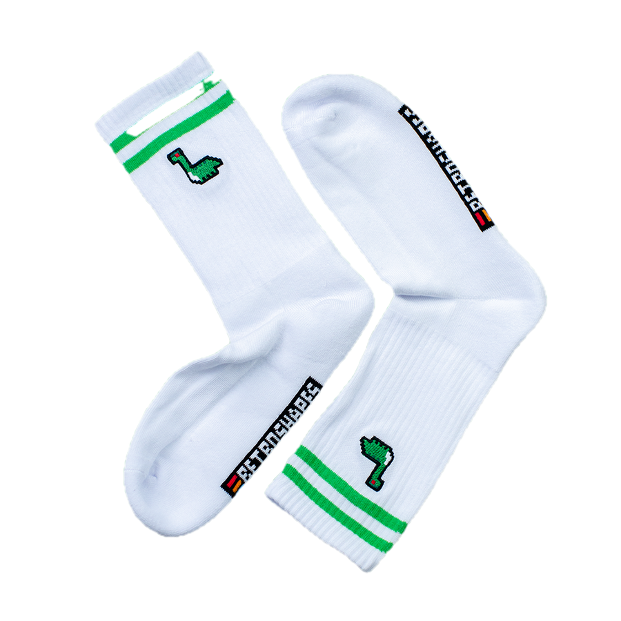 Pixel Dino – Bestickte Bio Baumwoll Socken · Standard · Produktdetail, Ansicht 1