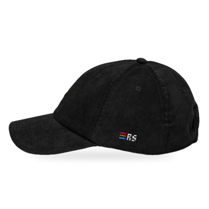 Pixel Pinguin Mit Krone – Bestickte Cord Cap · Schwarz · side