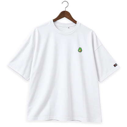 Pixel Avocado – Besticktes Bio Oversized T-Shirt · Weiß · Bügel B
