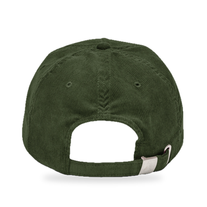 Pixel Bier – Bestickte Cord Cap · Grün · Rückseite · freigestellt
