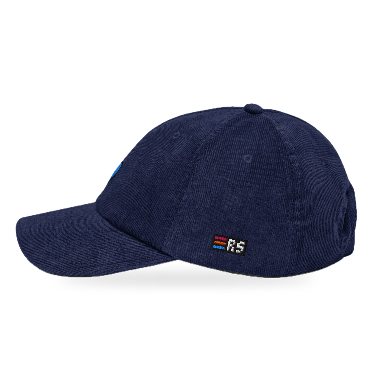 Pixel Herz Blau – Bestickte Cord Cap · Blau · side