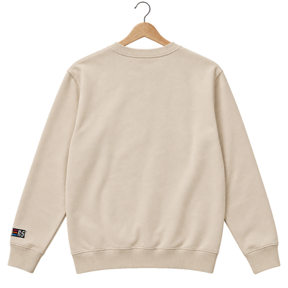Pixel Pinguin – Bestickter Bio Pullover · Beige · Rückansicht