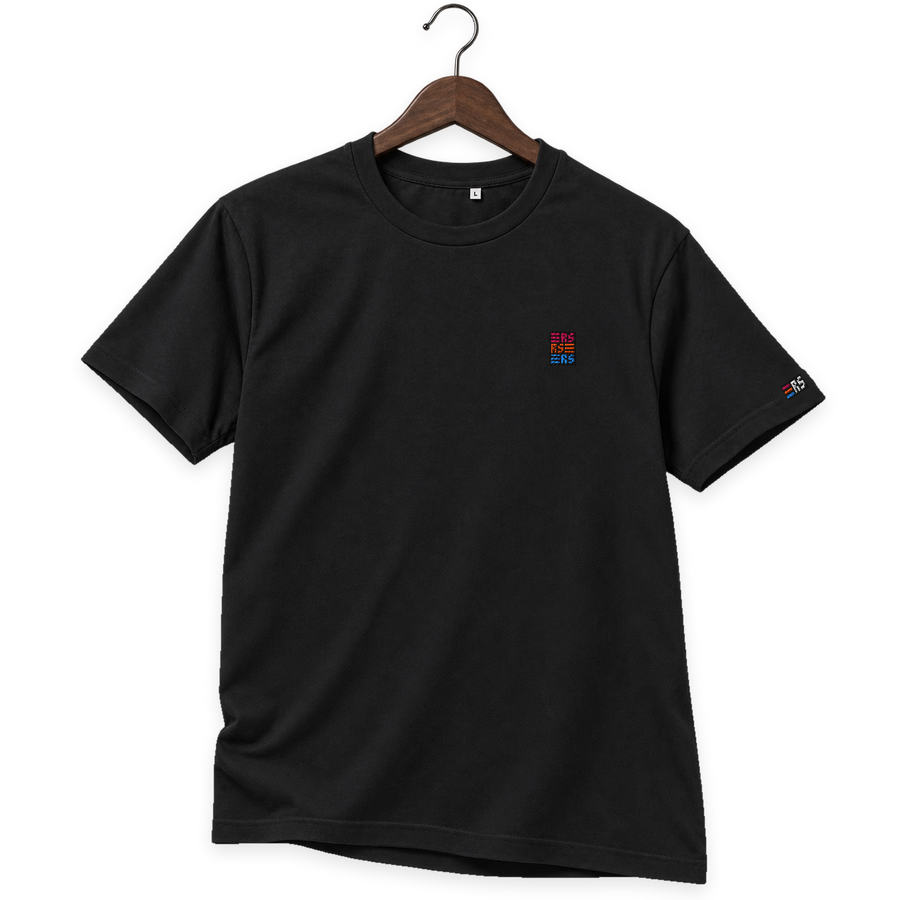 RS Monogram – Besticktes Bio T-Shirt · Schwarz · Bügel B