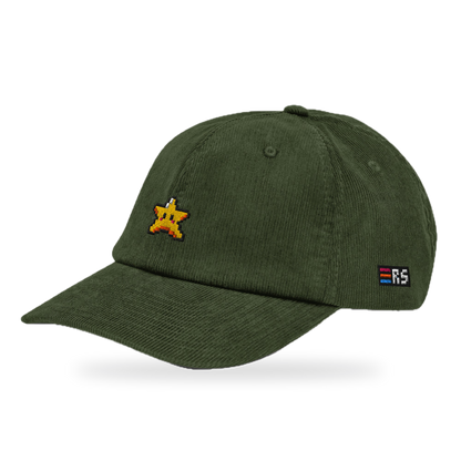 Pixel Stern – Bestickte Cord Cap · Grün · three_quarter