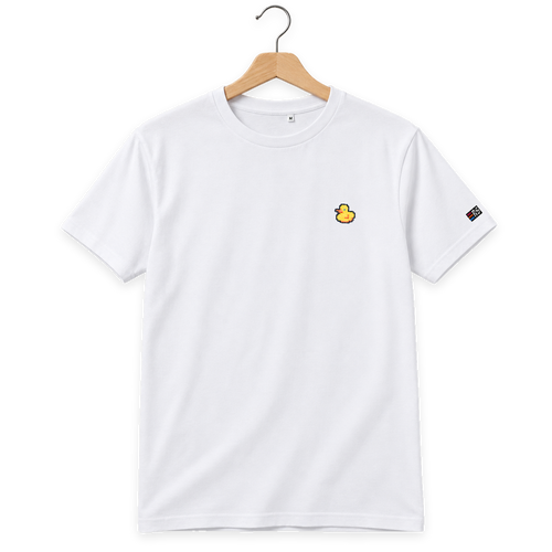 Pixel Ente – Besticktes Bio T-Shirt
