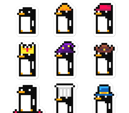 RetroShapes Pinguin Stickerset · Standard · Druckdetail