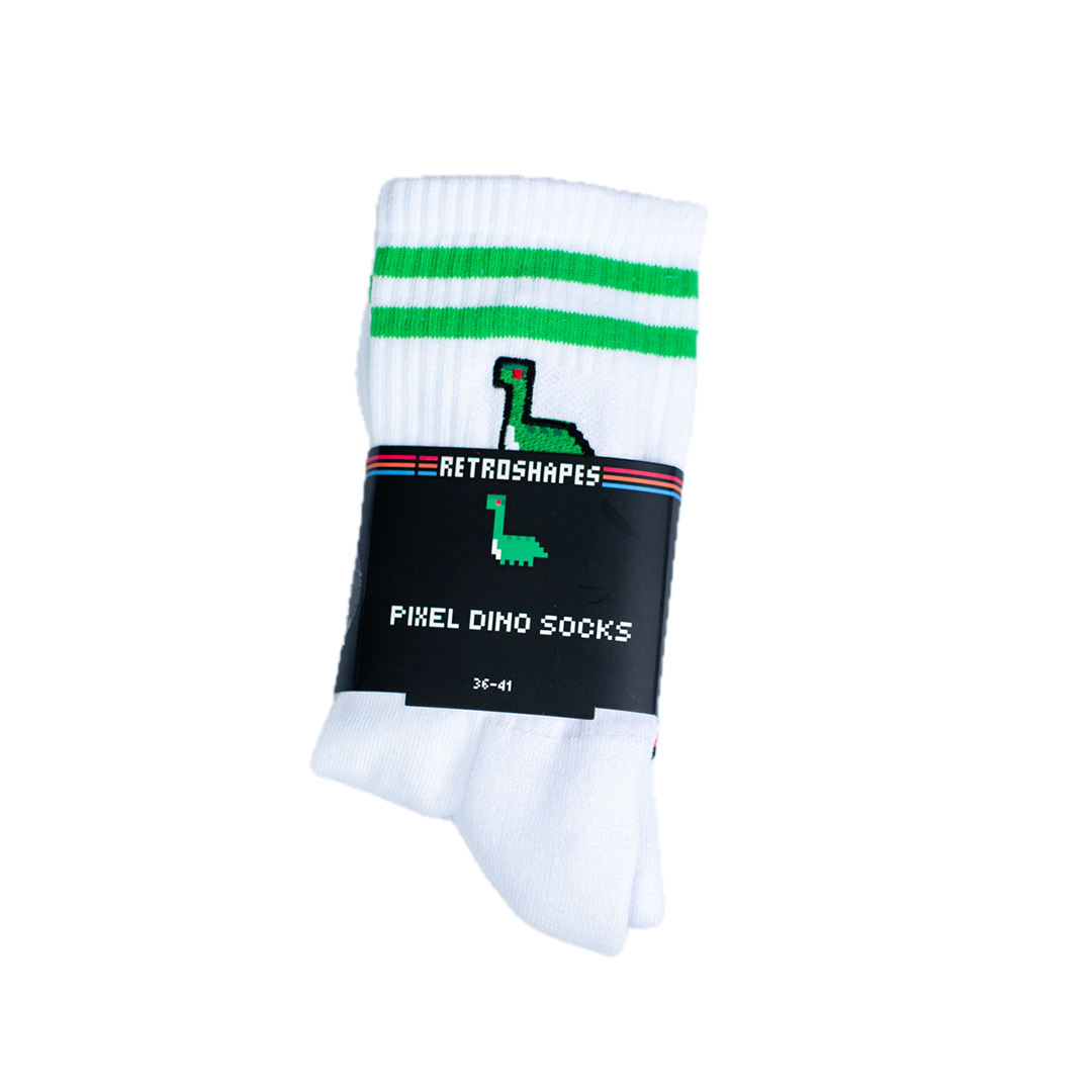 Pixel Dino – Bestickte Bio Baumwoll Socken · Standard · Produktdetail, Ansicht 3