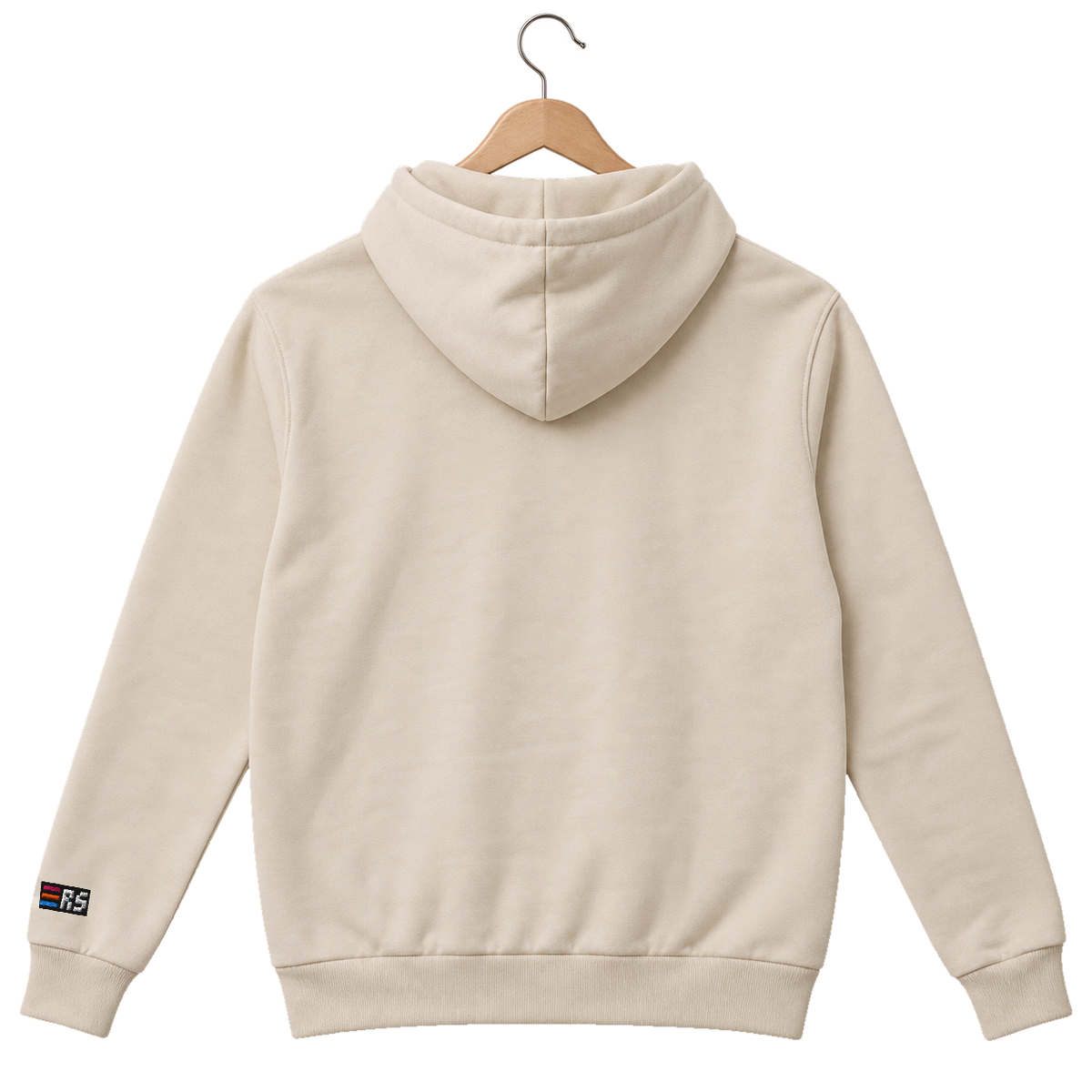 Pixel Gamepad – Bestickter Bio Hoodie · Beige · Rückansicht