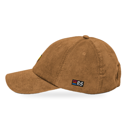 Pixel Herz Orange – Bestickte Cord Cap · Braun · side