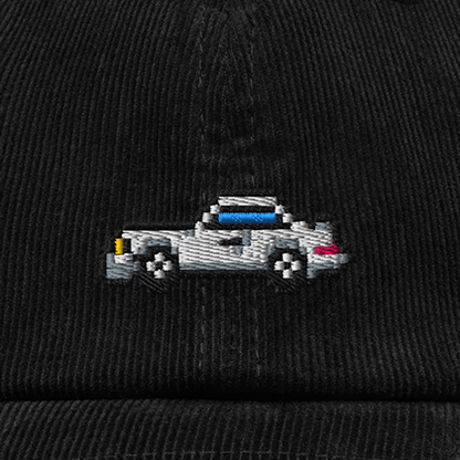 Pixel Sportwagen weiß – Bestickte Cord Cap · Schwarz · Stick