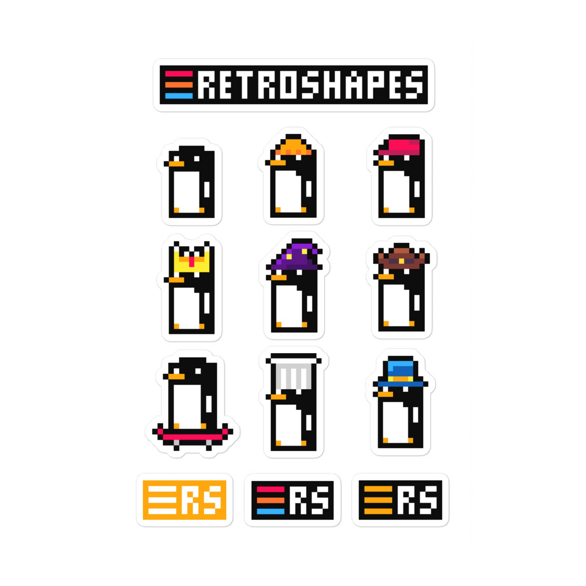 RetroShapes Pinguin Stickerset · Standard · Produktdetail, Ansicht 1