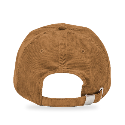 Pixel Bier – Bestickte Cord Cap · Braun · Rückseite · freigestellt