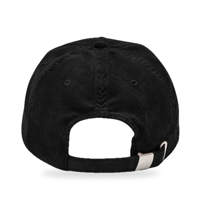 Pixel Dino Rot – Bestickte Cord Cap · Schwarz · back
