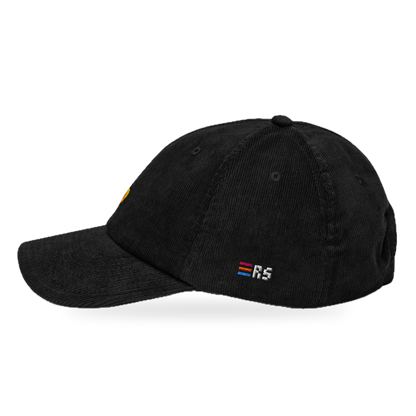 Pixel Ente – Bestickte Cord Cap · Schwarz · side