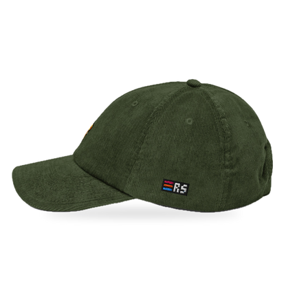 Pixel Dino Orange – Bestickte Cord Cap · Grün · side