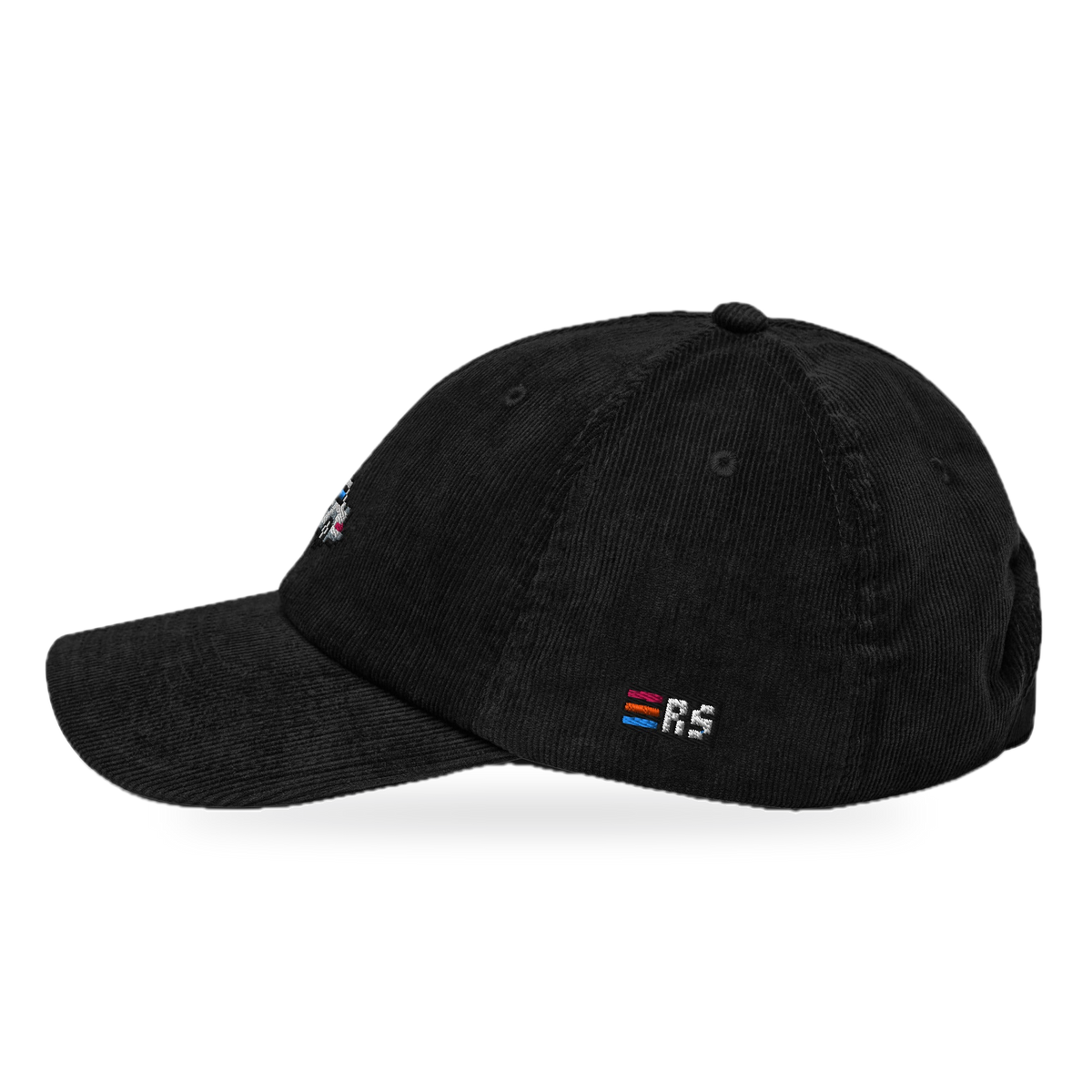 Pixel Sportwagen weiß – Bestickte Cord Cap · Schwarz · side