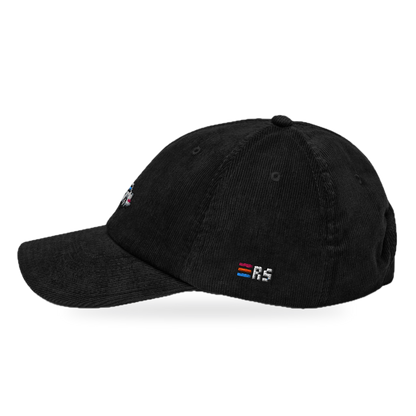 Pixel Sportwagen weiß – Bestickte Cord Cap · Schwarz · side