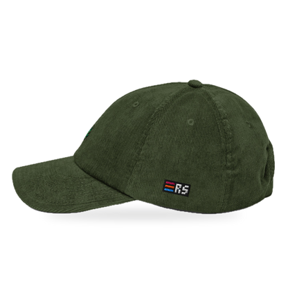 Pixel Cannabis – Bestickte Cord Cap · Grün · side