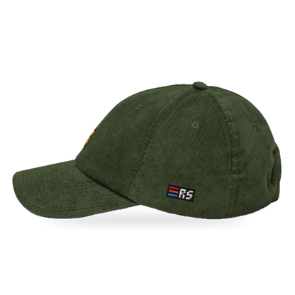 Pixel Stern – Bestickte Cord Cap · Grün · side