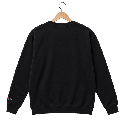 Pixel Cannabis – Bestickter Bio Pullover · Schwarz · Rückansicht