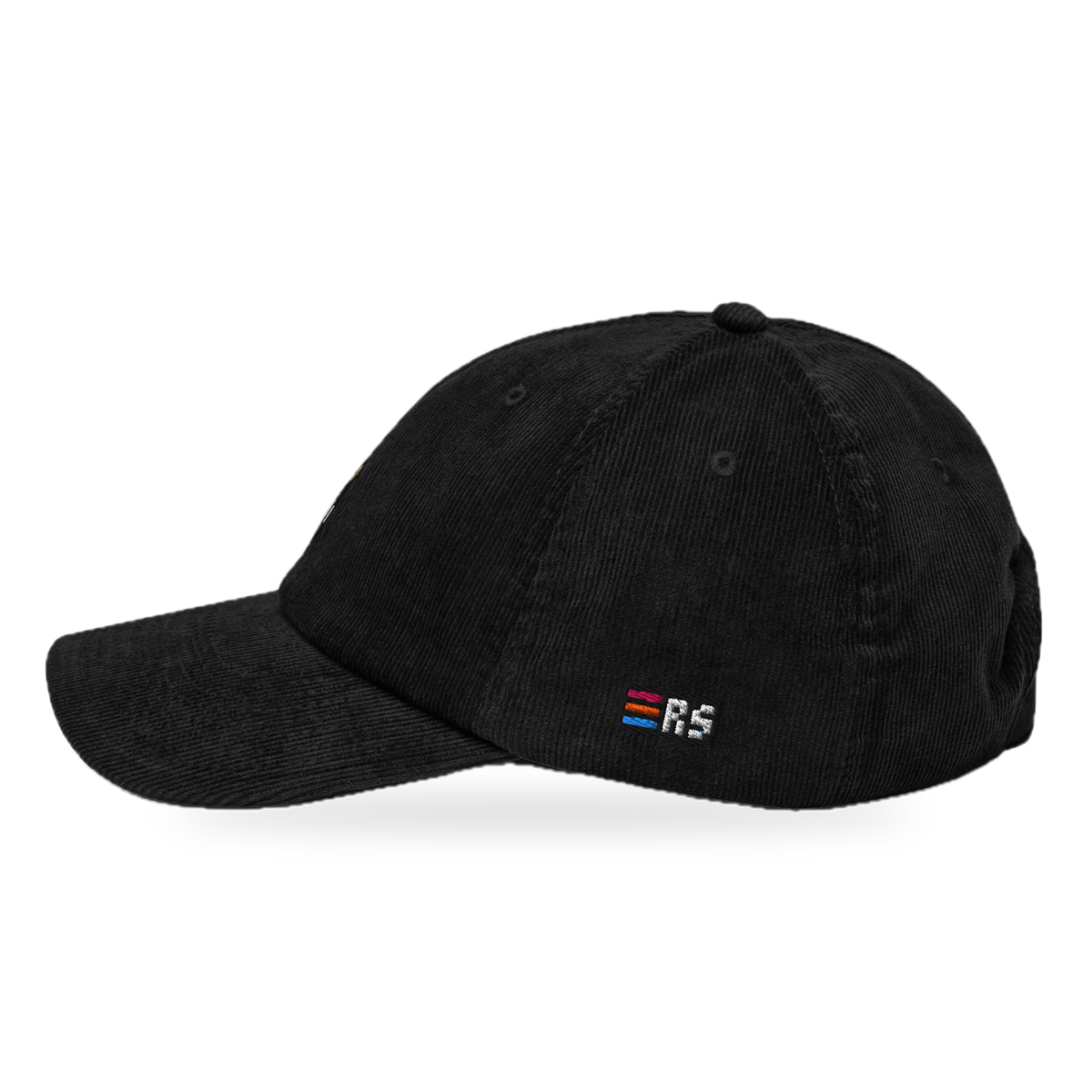 Pixel Pinguin Mit Cowboyhut – Bestickte Cord Cap · Schwarz · side