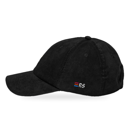 Pixel Pinguin Mit Cowboyhut – Bestickte Cord Cap · Schwarz · side