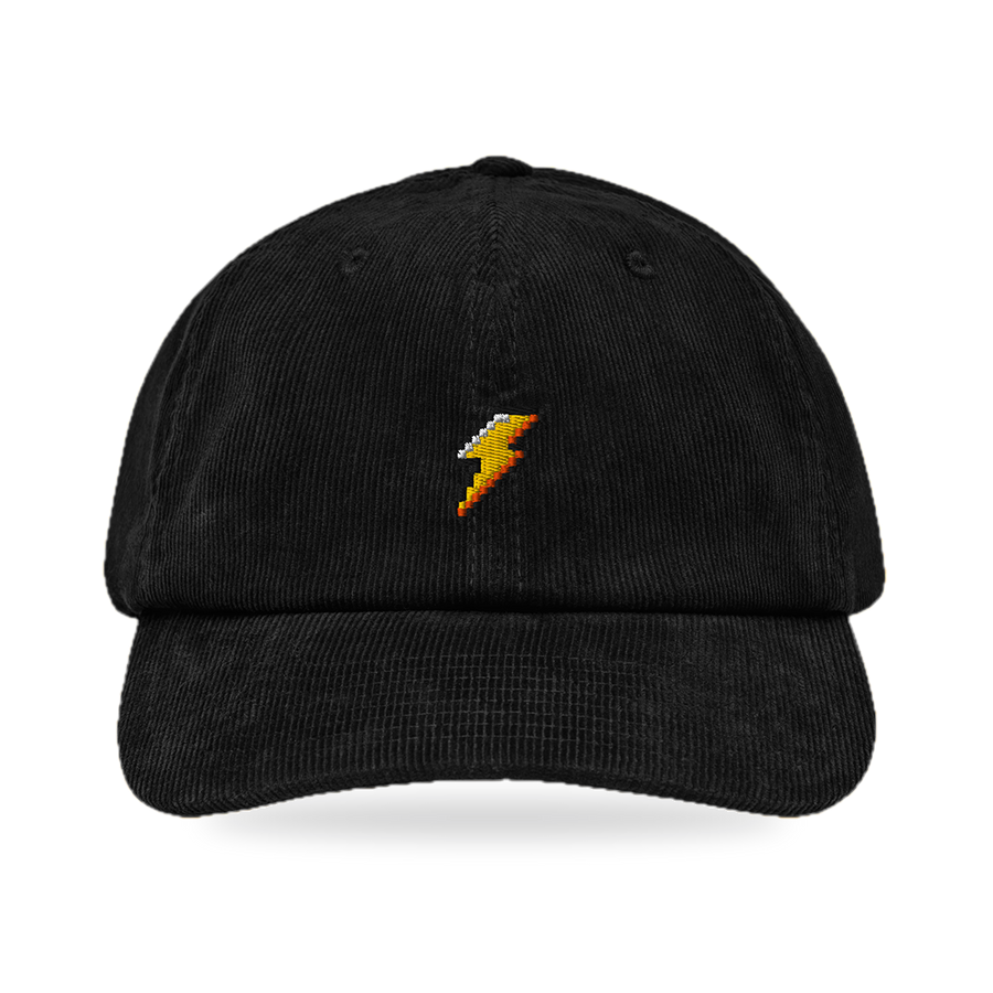 Pixel Blitz – Bestickte Cord Cap · Schwarz · front