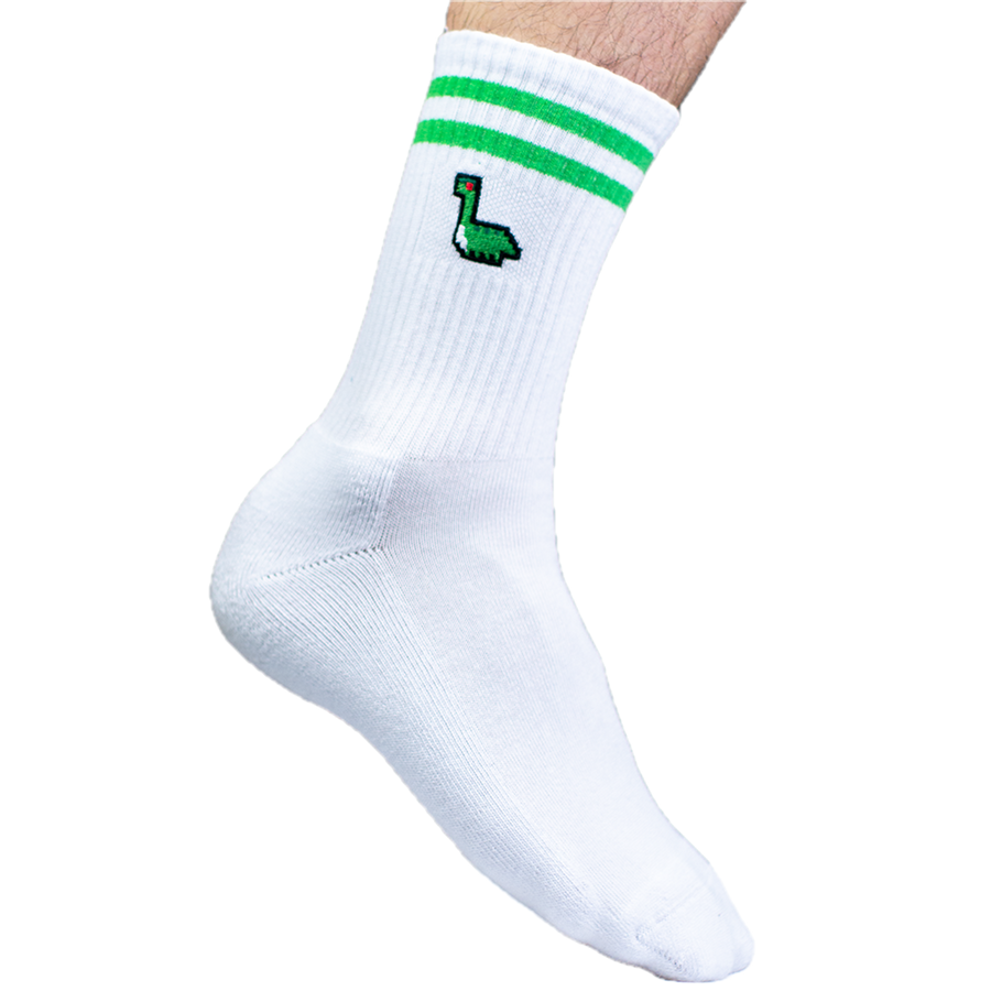 Pixel Dino – Bestickte Bio Baumwoll Socken · Standard · Produktdetail, Ansicht 2