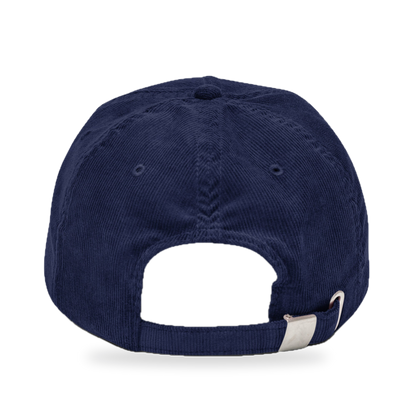 Pixel Dino Rot – Bestickte Cord Cap · Blau · back